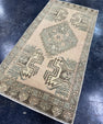 Turkish Mini Rug Oriental Hand Knotted Vintage Rug  1'8'' x  3'4'' #12156
