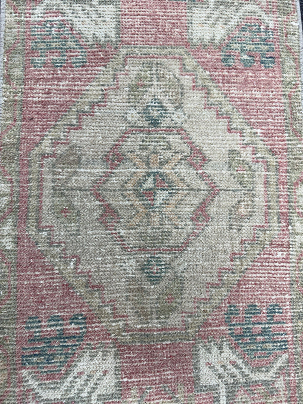 Turkish Mini Rug Oriental Hand Knotted Vintage Rug  1'6'' x  2'11'' #12158