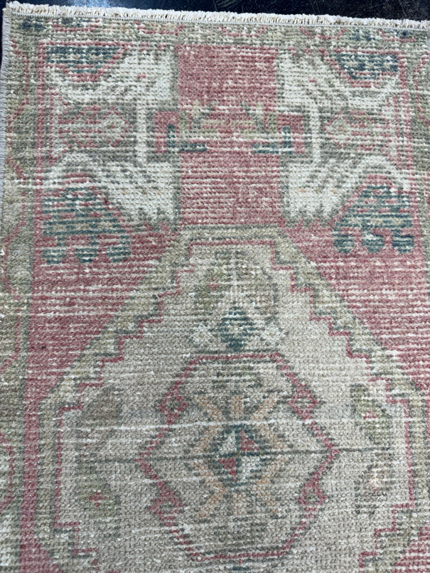 Turkish Mini Rug Oriental Hand Knotted Vintage Rug  1'6'' x  2'11'' #12158