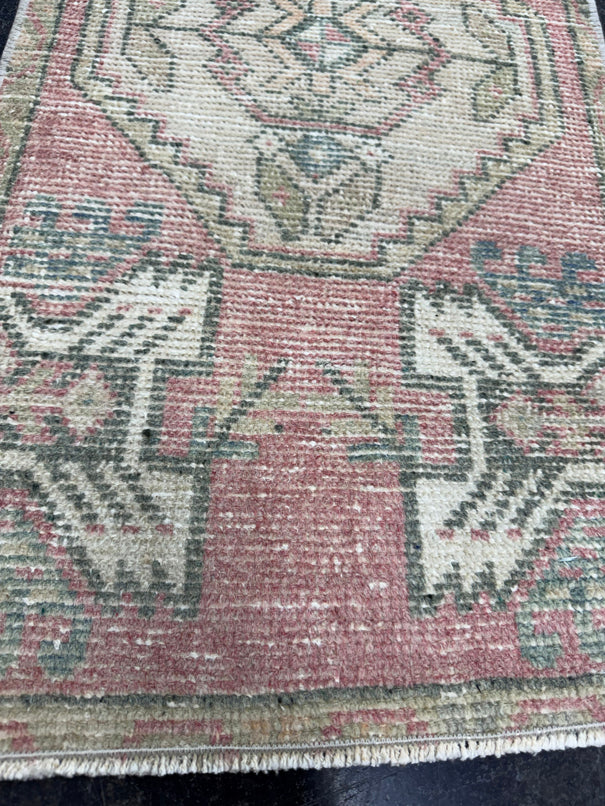 Turkish Mini Rug Oriental Hand Knotted Vintage Rug  1'6'' x  2'11'' #12159