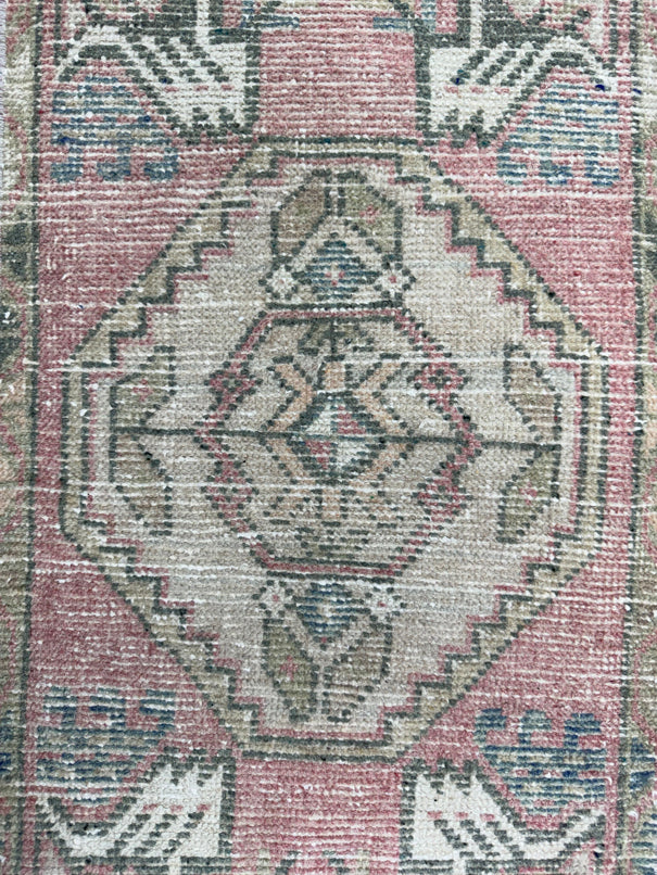 Turkish Mini Rug Oriental Hand Knotted Vintage Rug  1'6'' x  2'11'' #12159
