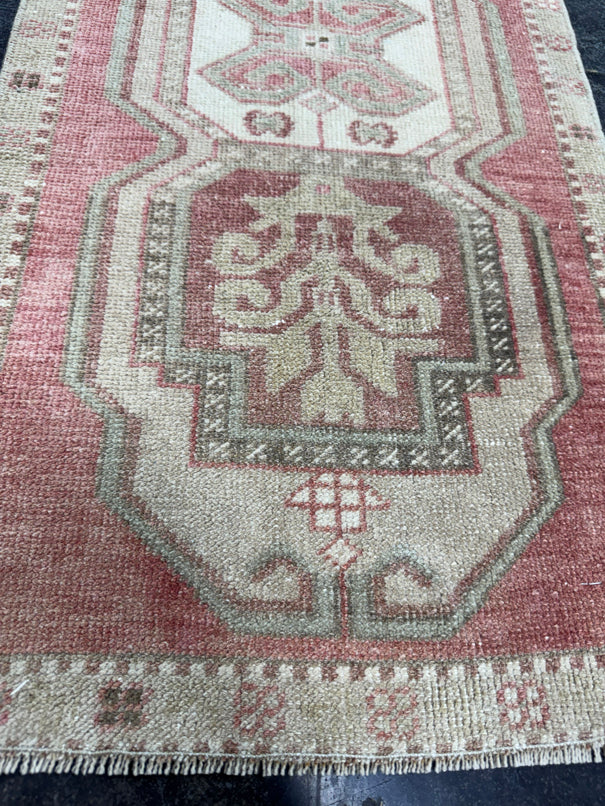 Turkish Mini Rug Oriental Hand Knotted Vintage Rug  1'7'' x  3'3'' #12154