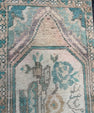 Turkish Mini Rug Oriental Hand Knotted Vintage Rug  1'4'' x  3'1'' #12153