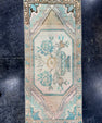 Turkish Mini Rug Oriental Hand Knotted Vintage Rug  1'4'' x  3'1'' #12153