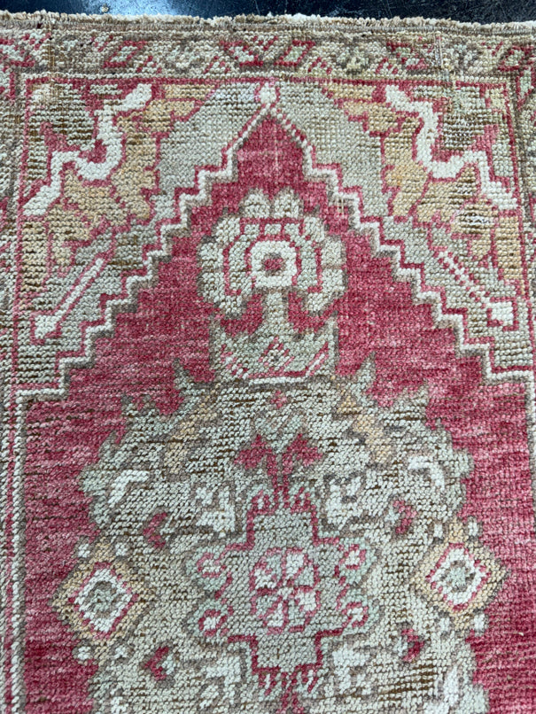 Turkish Mini Rug Oriental Hand Knotted Vintage Rug  1'6'' x  2'11'' #12152