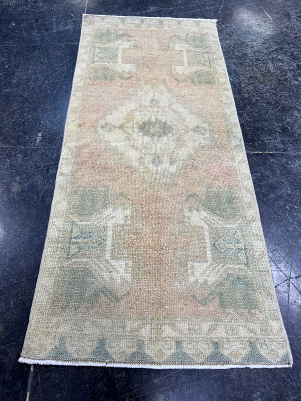 Turkish Mini Rug Oriental Hand Knotted Vintage Rug  1'5'' x  3'2'' #12149