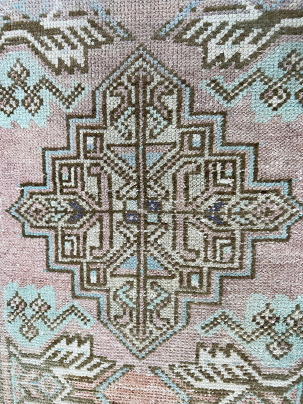 Turkish Mini Rug Oriental Hand Knotted Vintage Rug  1'6'' x  2'8'' #12143