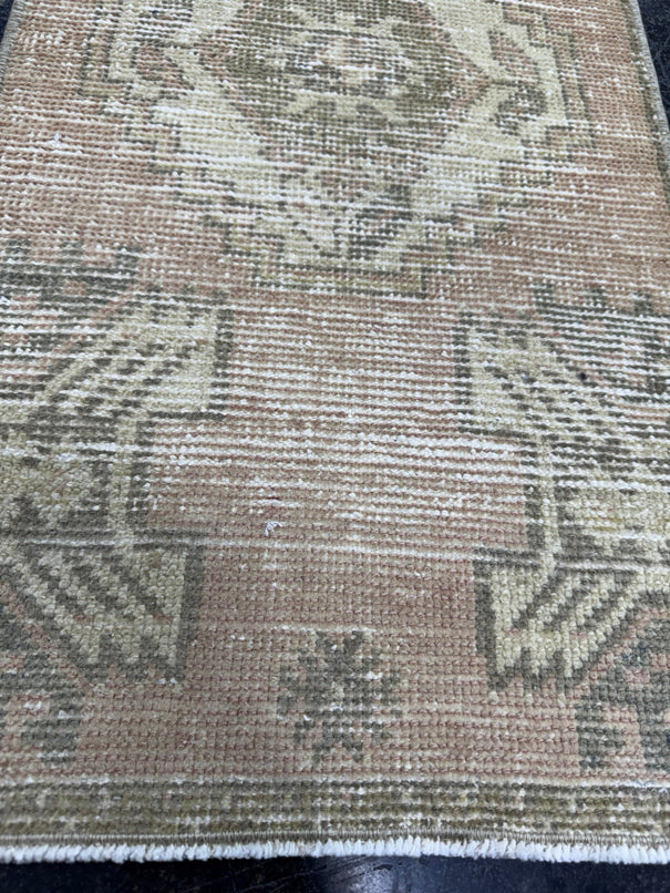 Turkish Mini Rug Oriental Hand Knotted Vintage Rug  1'6'' x  2'11'' #12145