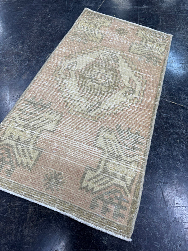 Turkish Mini Rug Oriental Hand Knotted Vintage Rug  1'6'' x  2'11'' #12145
