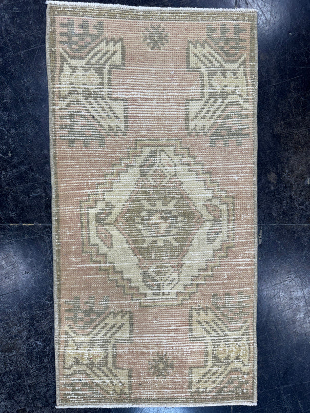 Turkish Mini Rug Oriental Hand Knotted Vintage Rug  1'6'' x  2'11'' #12145