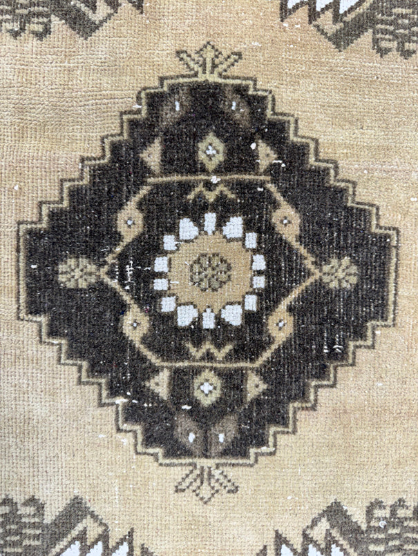 Turkish Mini Rug Oriental Hand Knotted Vintage Rug  1'7'' x  2'11'' #12148