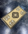 Turkish Mini Rug Oriental Hand Knotted Vintage Rug  1'7'' x  2'11'' #12148