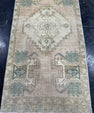 Turkish Mini Rug Oriental Hand Knotted Vintage Rug  1'6'' x  3'2'' #12137