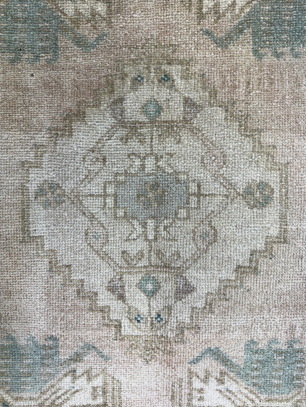 Turkish Mini Rug Oriental Hand Knotted Vintage Rug  1'6'' x  3'2'' #12137