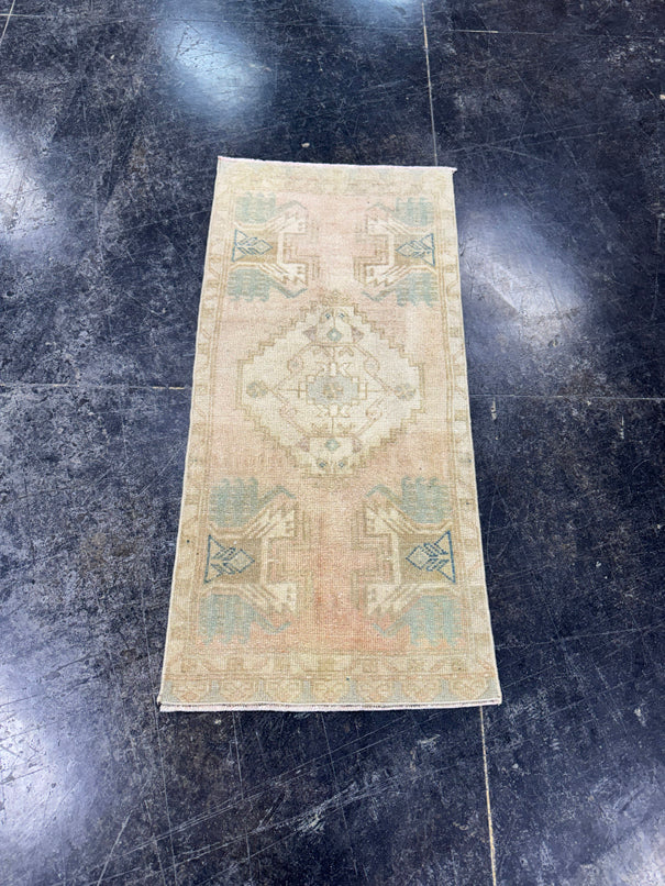 Turkish Mini Rug Oriental Hand Knotted Vintage Rug  1'6'' x  3'2'' #12137