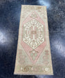 Turkish Mini Rug Oriental Hand Knotted Vintage Rug  1'4'' x  3'4'' #12146