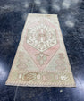 Turkish Mini Rug Oriental Hand Knotted Vintage Rug  1'4'' x  3'4'' #12146