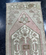 Turkish Mini Rug Oriental Hand Knotted Vintage Rug  1'4'' x  3'4'' #12146