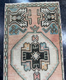 Turkish Mini Rug Oriental Hand Knotted Vintage Rug  1'4'' x  3' #12147