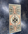 Turkish Mini Rug Oriental Hand Knotted Vintage Rug  1'4'' x  3' #12147