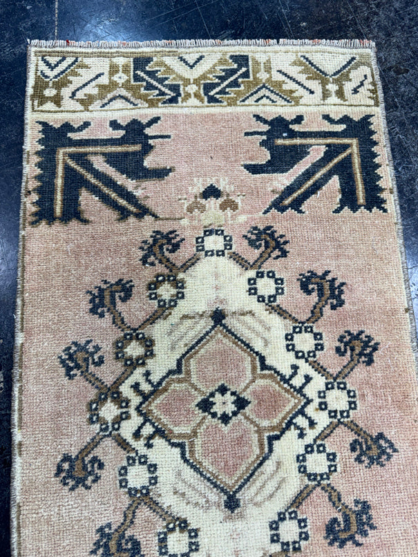 Turkish Mini Rug Oriental Hand Knotted Vintage Rug  1'6'' x  3'4'' #12139