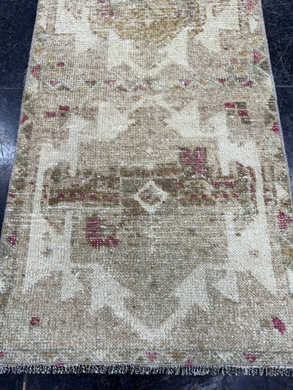 Turkish Mini Rug Oriental Hand Knotted Vintage Rug  1'6'' x  2'11'' #12140