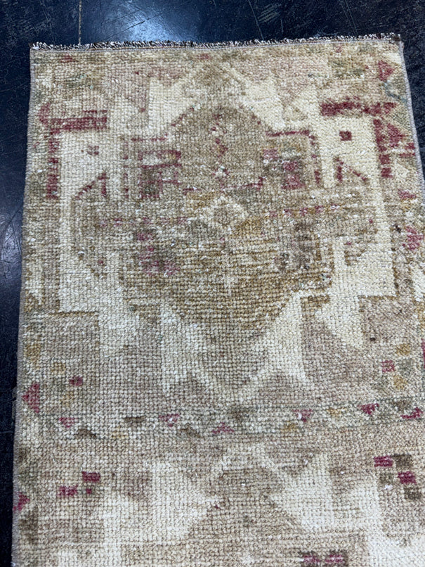 Turkish Mini Rug Oriental Hand Knotted Vintage Rug  1'6'' x  2'11'' #12140