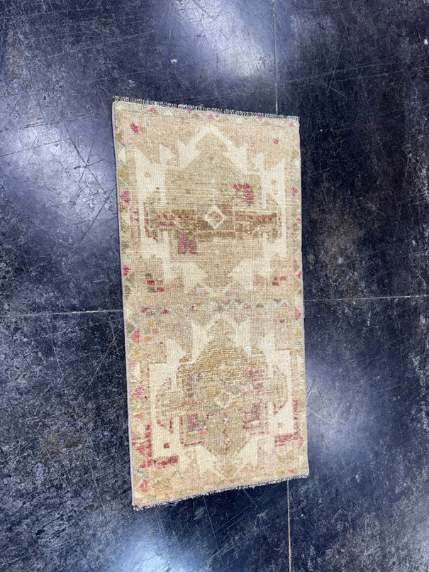 Turkish Mini Rug Oriental Hand Knotted Vintage Rug  1'6'' x  2'11'' #12140