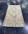 Turkish Mini Rug Oriental Hand Knotted Vintage Rug  1'5'' x  2'9'' #12142