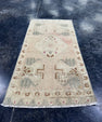 Turkish Mini Rug Oriental Hand Knotted Vintage Rug  1'7'' x  3'3'' #12141