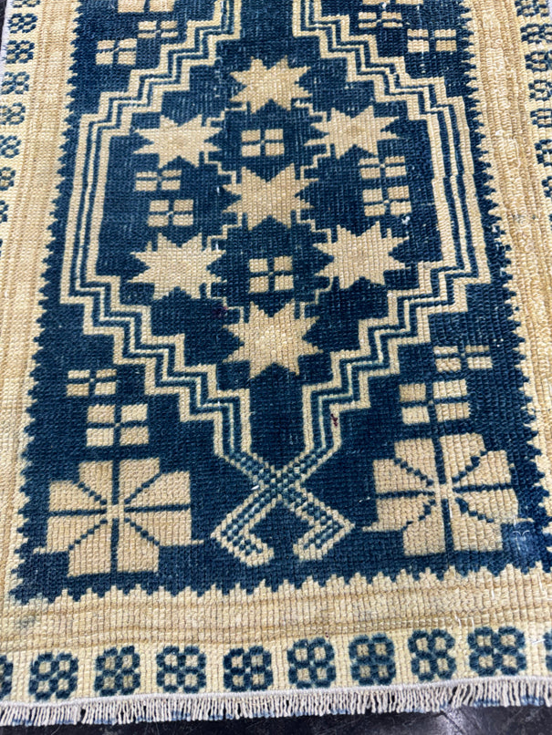 Turkish Mini Rug Oriental Hand Knotted Vintage Rug  1'6'' x  2'1'' #12132