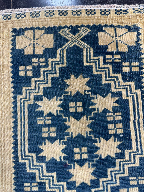 Turkish Mini Rug Oriental Hand Knotted Vintage Rug  1'6'' x  2'1'' #12132
