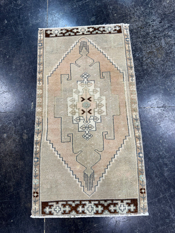 Turkish Mini Rug Oriental Hand Knotted Vintage Rug  1'6'' x  2'10'' #12131
