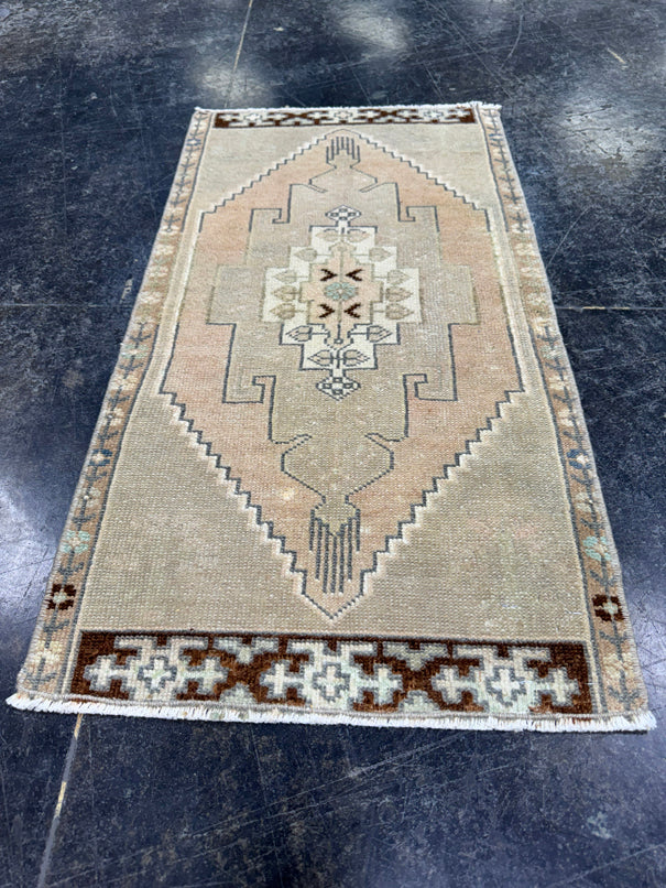 Turkish Mini Rug Oriental Hand Knotted Vintage Rug  1'6'' x  2'10'' #12131