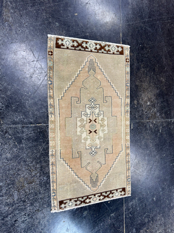 Turkish Mini Rug Oriental Hand Knotted Vintage Rug  1'6'' x  2'10'' #12131