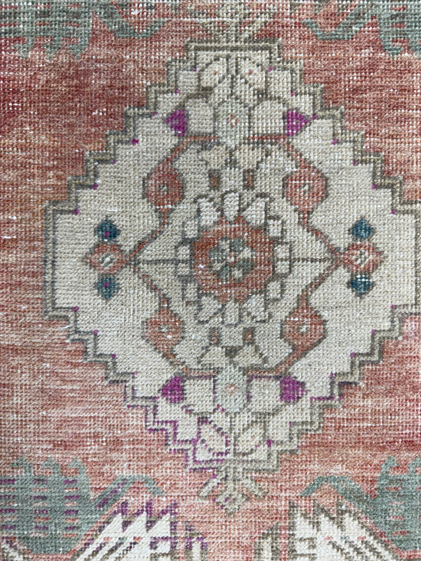 Turkish Mini Rug Oriental Hand Knotted Vintage Rug  1'7'' x  3'4'' #12133