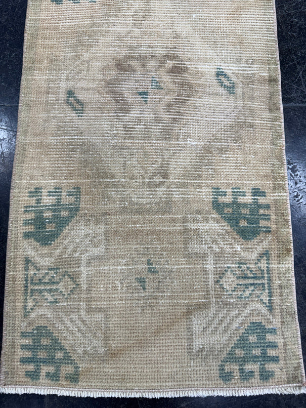 Turkish Mini Rug Oriental Hand Knotted Vintage Rug  1'5'' x  3' #12134