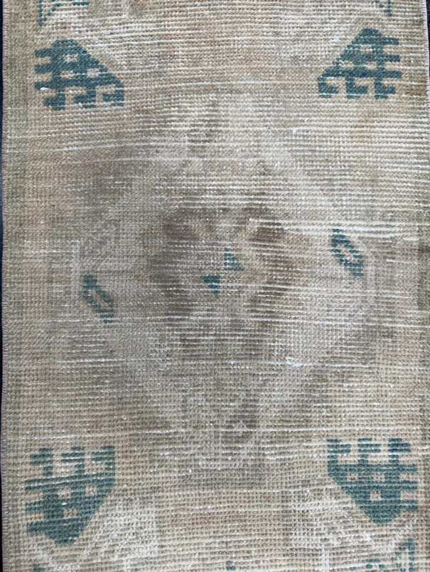Turkish Mini Rug Oriental Hand Knotted Vintage Rug  1'5'' x  3' #12134