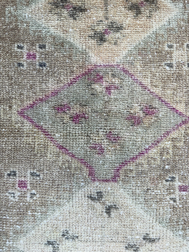 Turkish Mini Rug Oriental Hand Knotted Vintage Rug  1'7'' x  2'9'' #12135