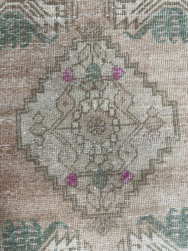 Turkish Mini Rug Oriental Hand Knotted Vintage Rug  1'8'' x  3'5'' #12136