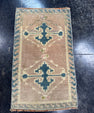 Turkish Mini Rug Oriental Hand Knotted Vintage Rug  1'2'' x  2' #12121