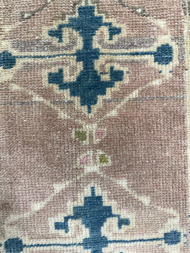 Turkish Mini Rug Oriental Hand Knotted Vintage Rug  1'2'' x  2' #12121