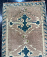Turkish Mini Rug Oriental Hand Knotted Vintage Rug  1'2'' x  2' #12121