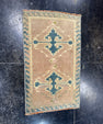 Turkish Mini Rug Oriental Hand Knotted Vintage Rug  1'2'' x  2' #12121