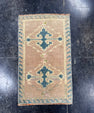 Turkish Mini Rug Oriental Hand Knotted Vintage Rug  1'2'' x  2' #12121