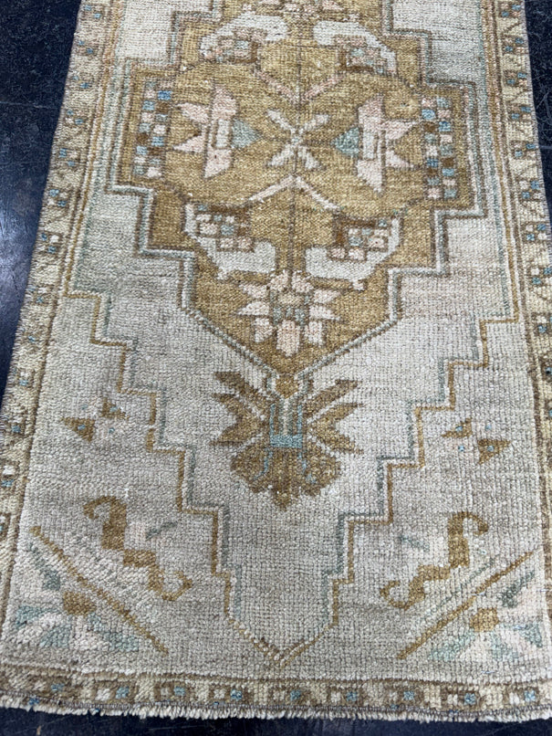Turkish Mini Rug Oriental Hand Knotted Vintage Rug  1'7'' x  3'4'' #12119