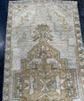 Turkish Mini Rug Oriental Hand Knotted Vintage Rug  1'7'' x  3'4'' #12119
