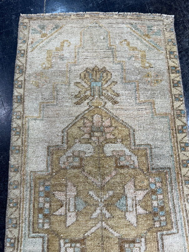 Turkish Mini Rug Oriental Hand Knotted Vintage Rug  1'7'' x  3'4'' #12119