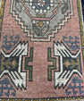 Turkish Mini Rug Oriental Hand Knotted Vintage Rug  1'7'' x  3'4'' #12117