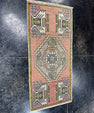 Turkish Mini Rug Oriental Hand Knotted Vintage Rug  1'7'' x  3'4'' #12117